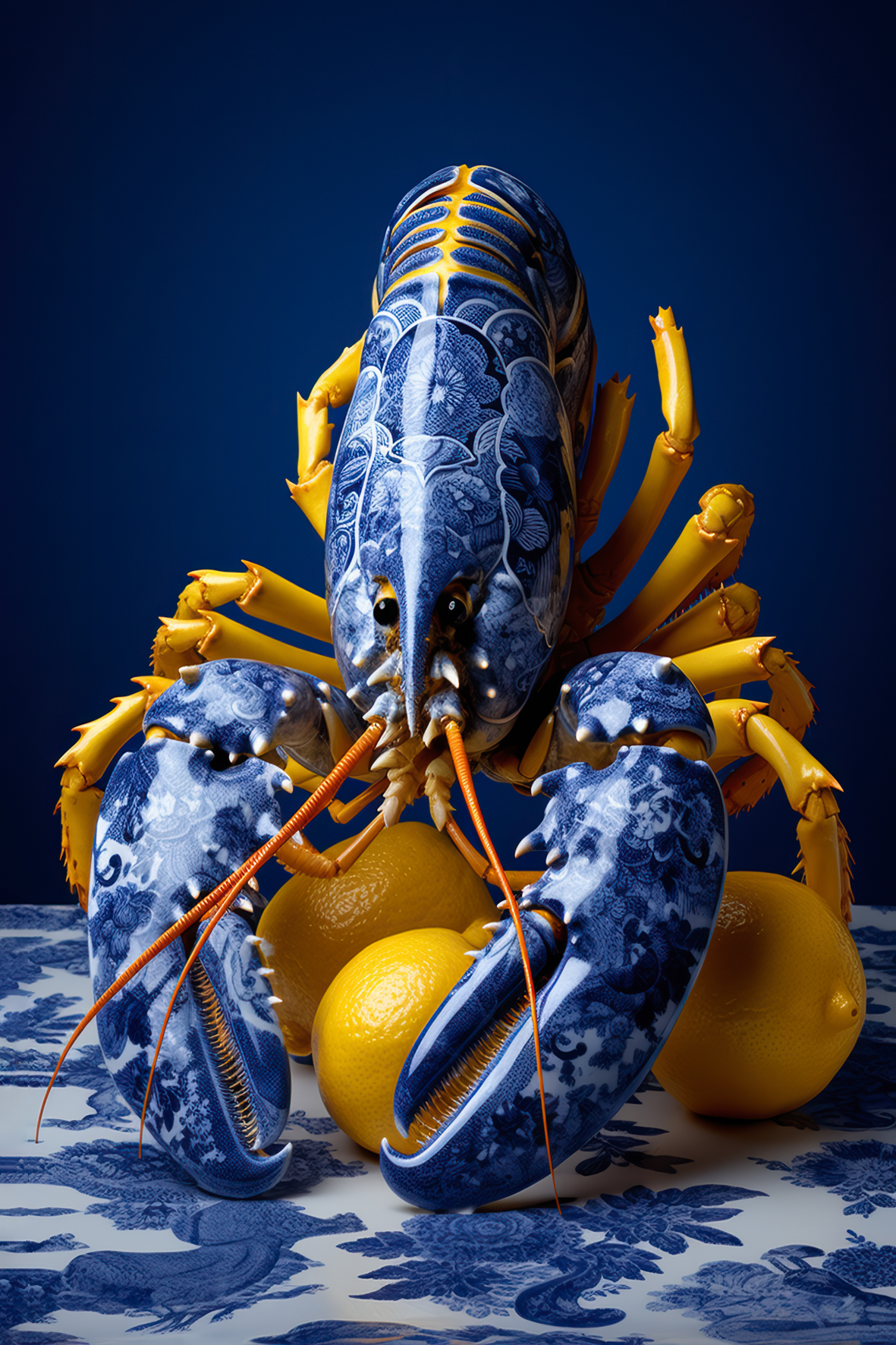 Lobster Luxe Delft Blue Lemon Dance Marianne Ottemann
