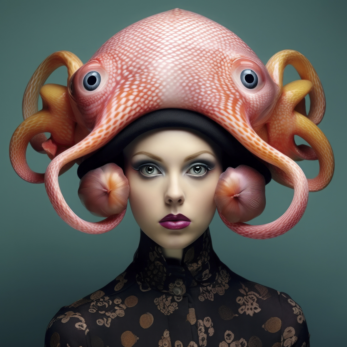 Fishy Hat Elegance Octopus Embrace Marianne Ottemann