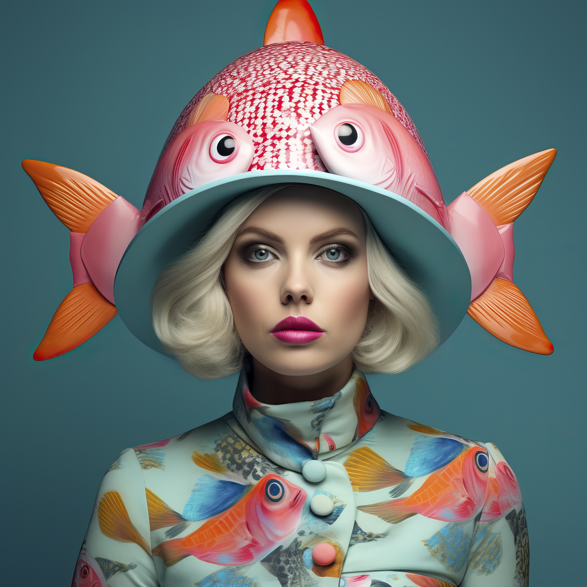 Fishy Hat Elegance Pink Double Tail Marianne Ottemann